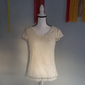 Anthropologie Skies Are Blue Crochet Top Size S